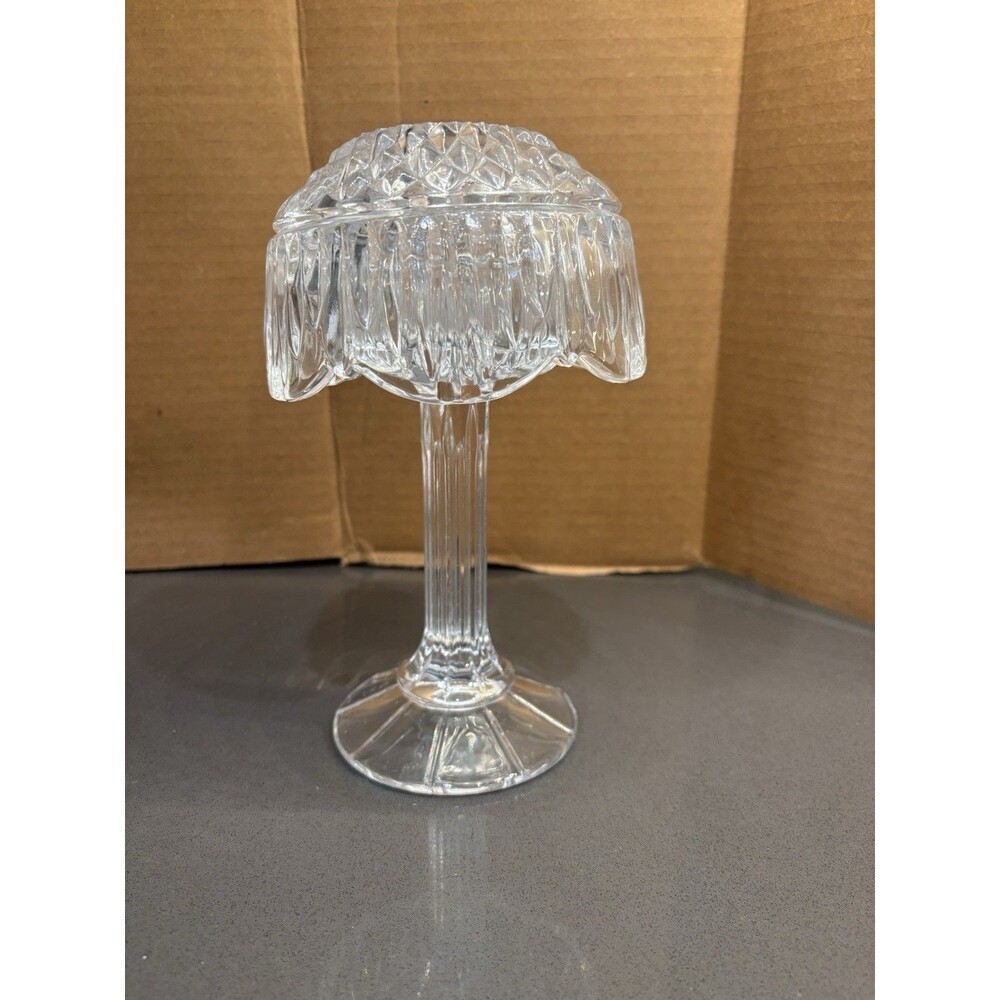 Shannon Crystal Fairy Light Votive Candle Pedestal Base & Dome Lid W/ Sticker
